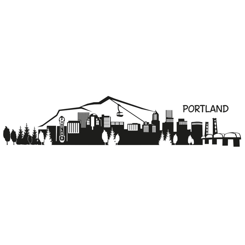 Wallsticker Portland Skyline