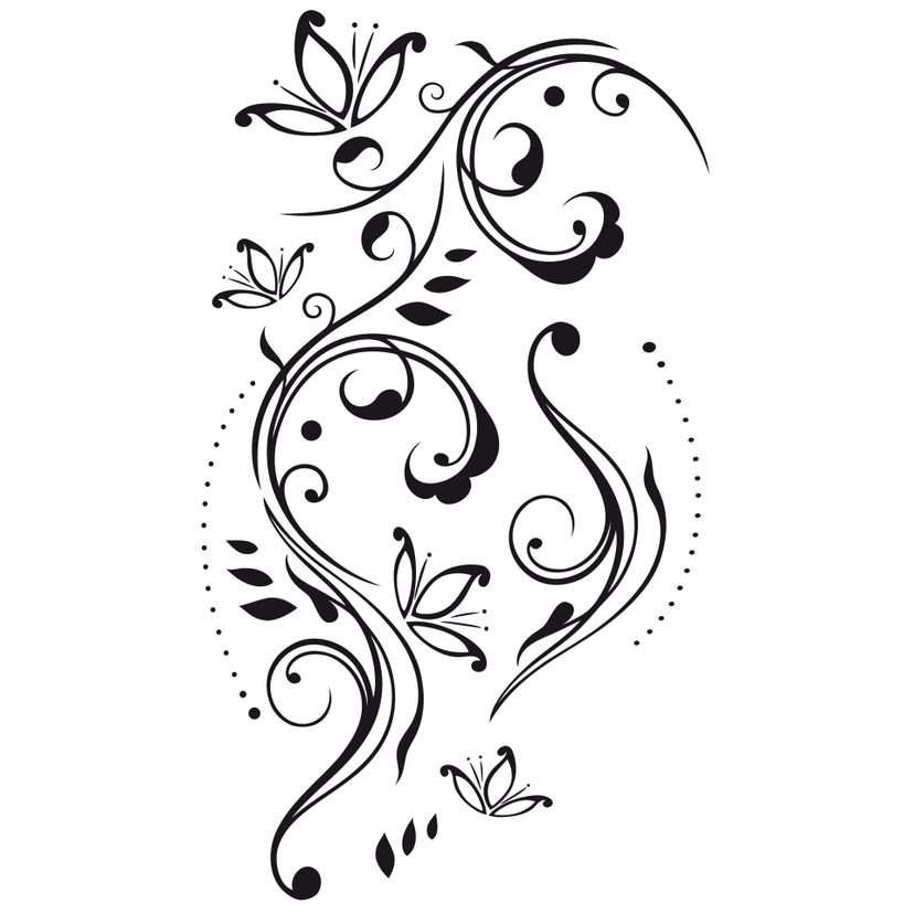 Wallsticker 2-farvet Slyngplante 5