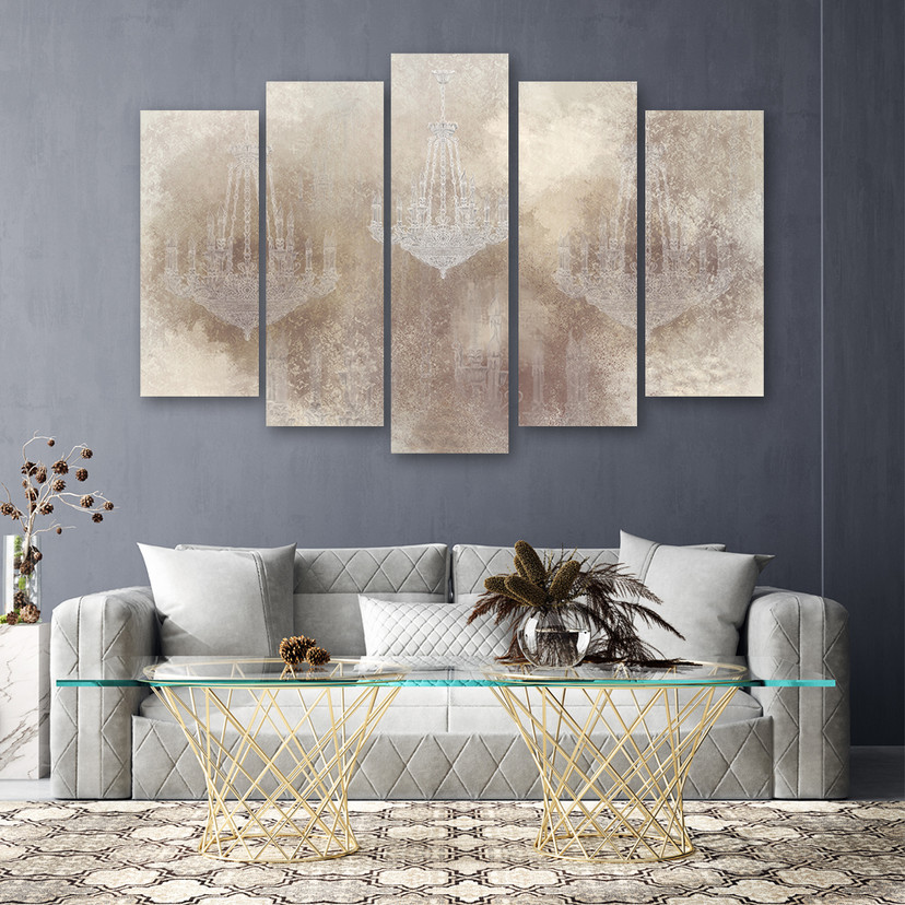 Canvas print 5 dele, lysekrone