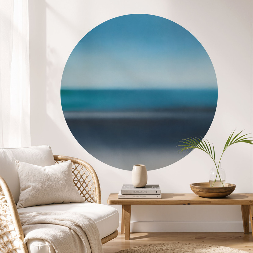 Muursticker Rotko Veil - Blauwe Horizon - Sir Edward x Grigory Gladarev - Rond
