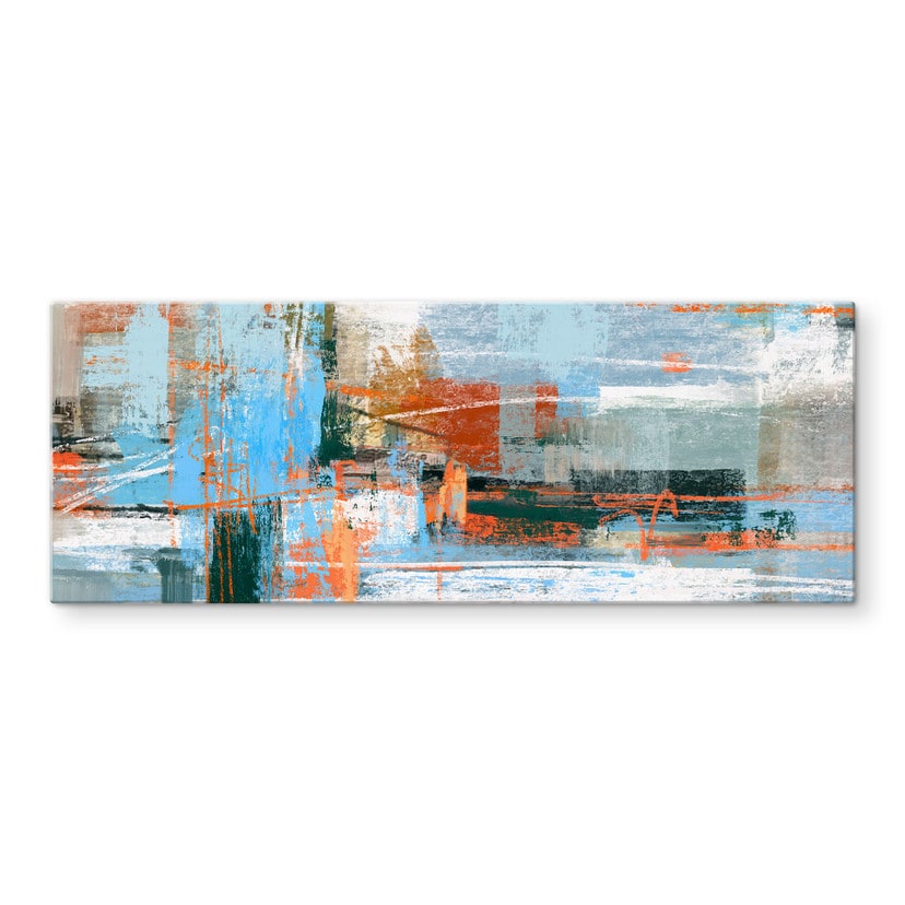 Crédence Jeu de Couleurs Abstrait Bleu Orange - Cheney - Panorama