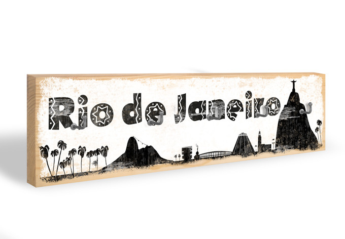 Accroche-clés - Skyline de Rio de Janeiro + 5 crochets