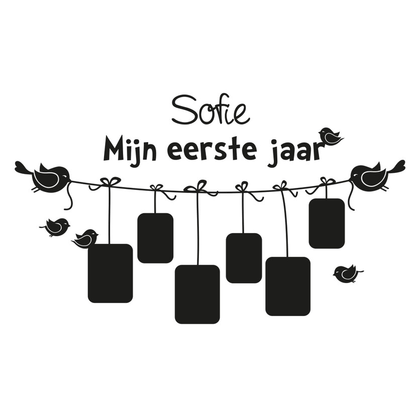 Wallsticker + Name Mijn eerste jaar... mit Platz f�