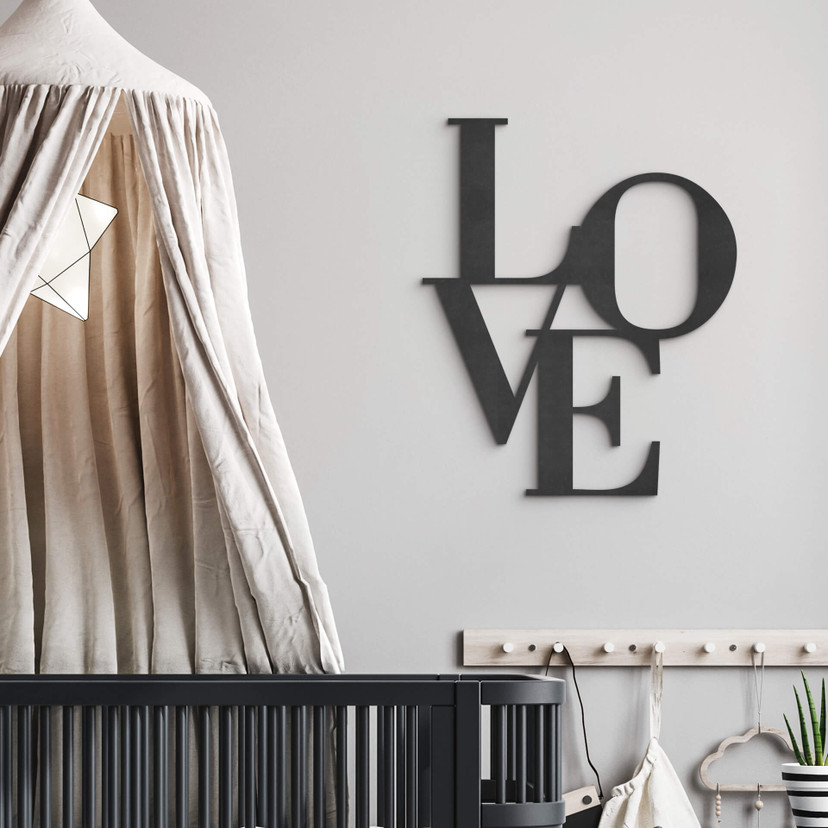 Napis z drewna MDF Love modern