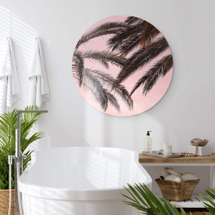 Tableau sur alu-Dibond rond 1X Studio - Palmiers