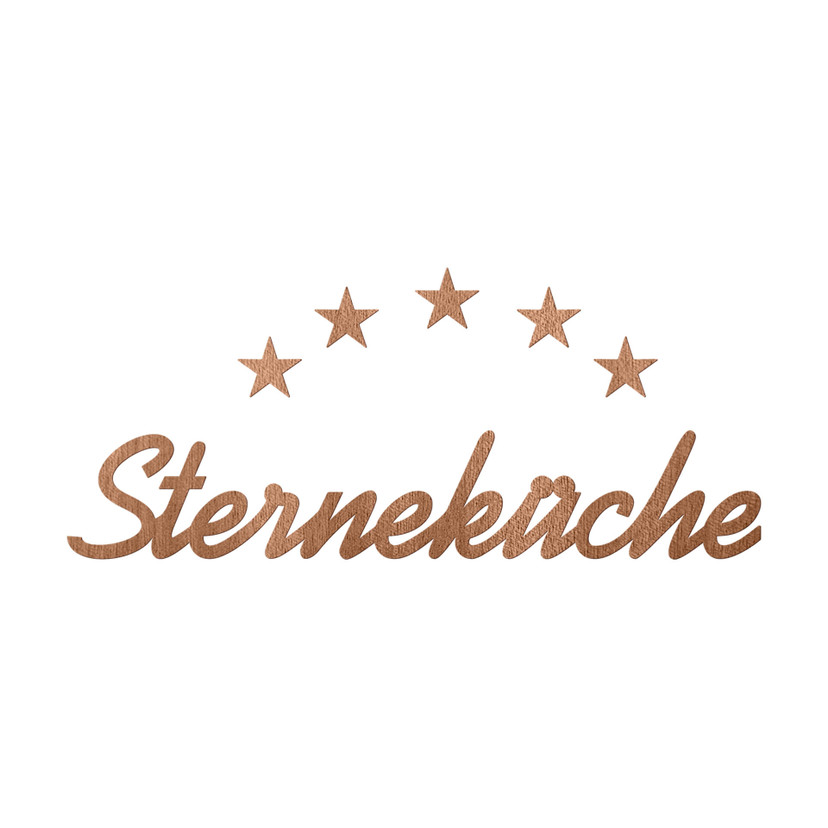 Holz-Deko 3D Schriftzug Sterneküche - Mahagoni