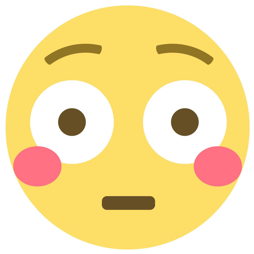 Muursticker Emoji Flushed Face