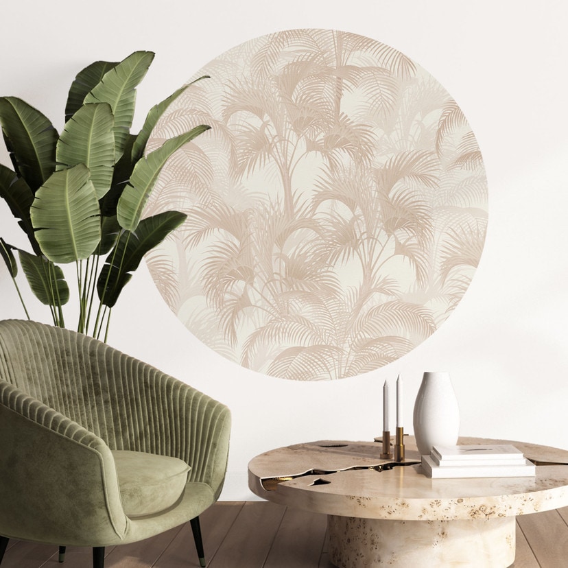 Wallsticker Palmer i junglen Beige - Bloomery Decor - Rund