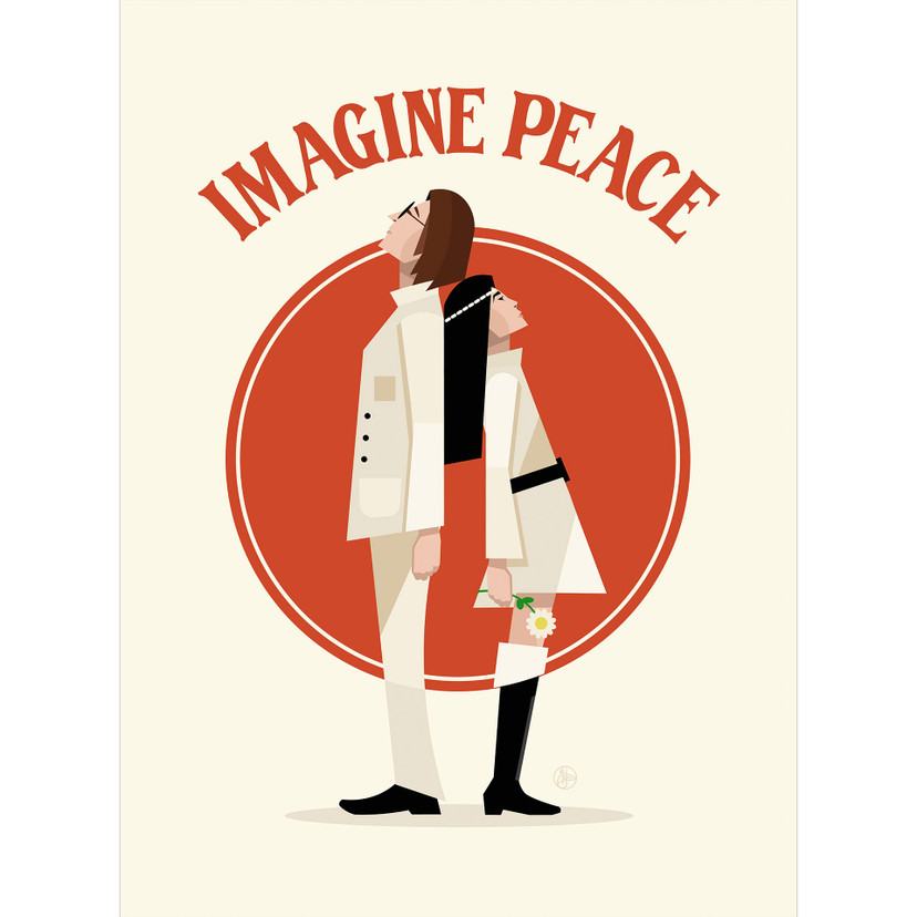 Papier peint Imagine Peace - Deux pour la paix et l'espoir - Retrodrome