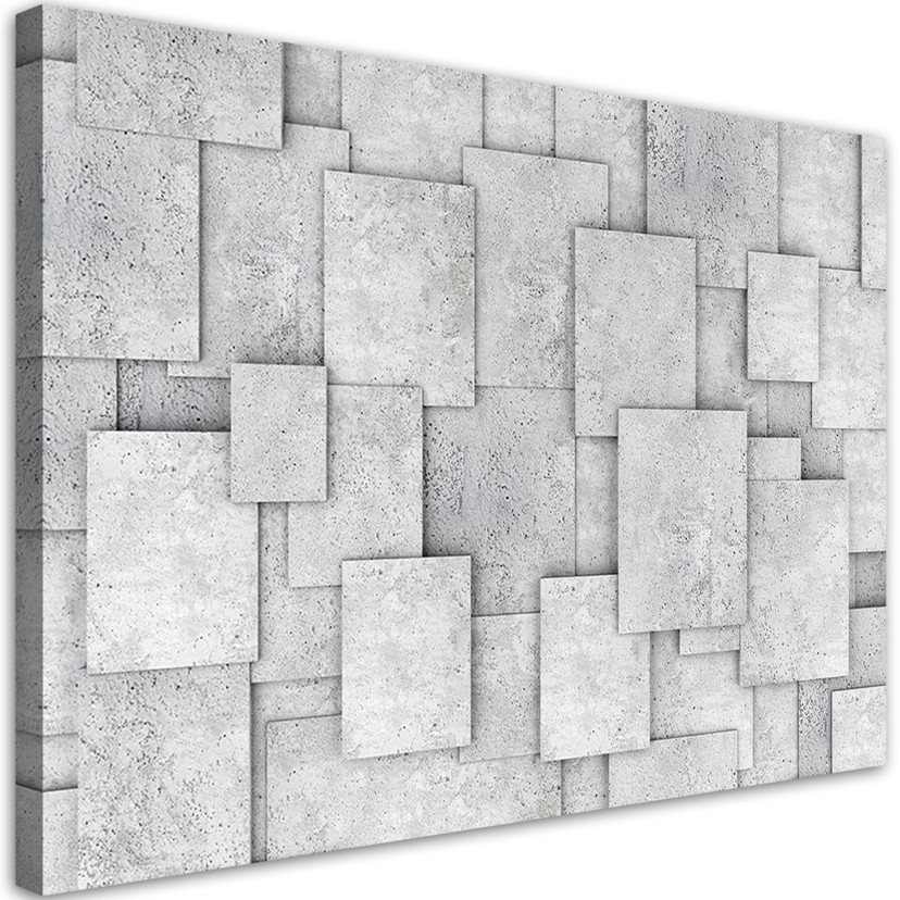 Canvasbillede, Geometrisk beton 3D abstrakt