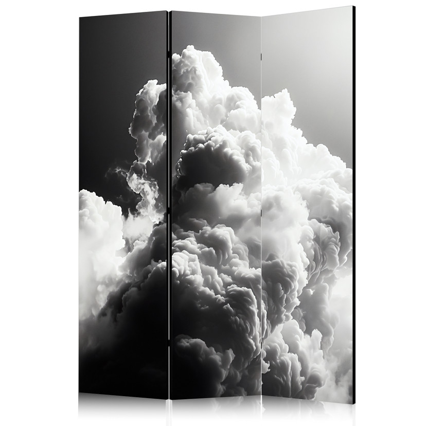 Paravent, Raumteiler freistehend, Trennwand - Dreamy Clouds: Sun Illumination