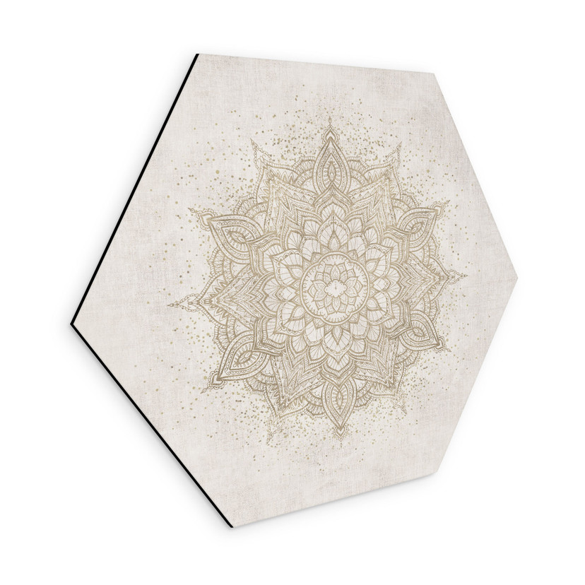 Tableaux hexagonaux Boho ornement en lin - Bloomery Decor - Alu-Dibond