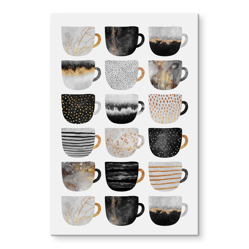Akrylbillede Fredriksson - Kaffekopper: Pretty Black & Gold