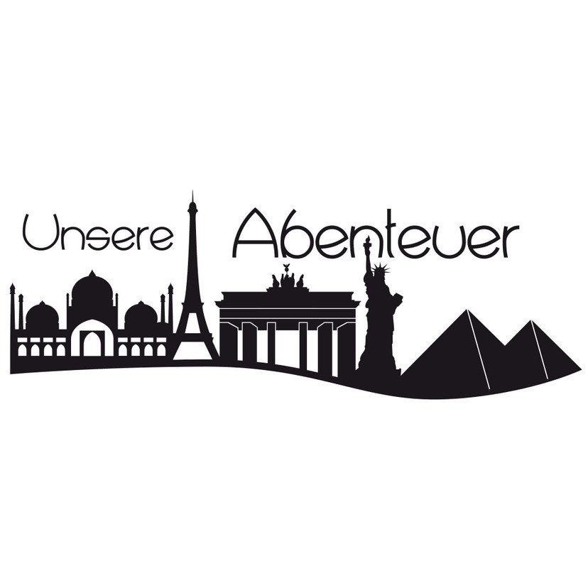 Wallsticker Our adventures inkl. 5 fotorammer.
