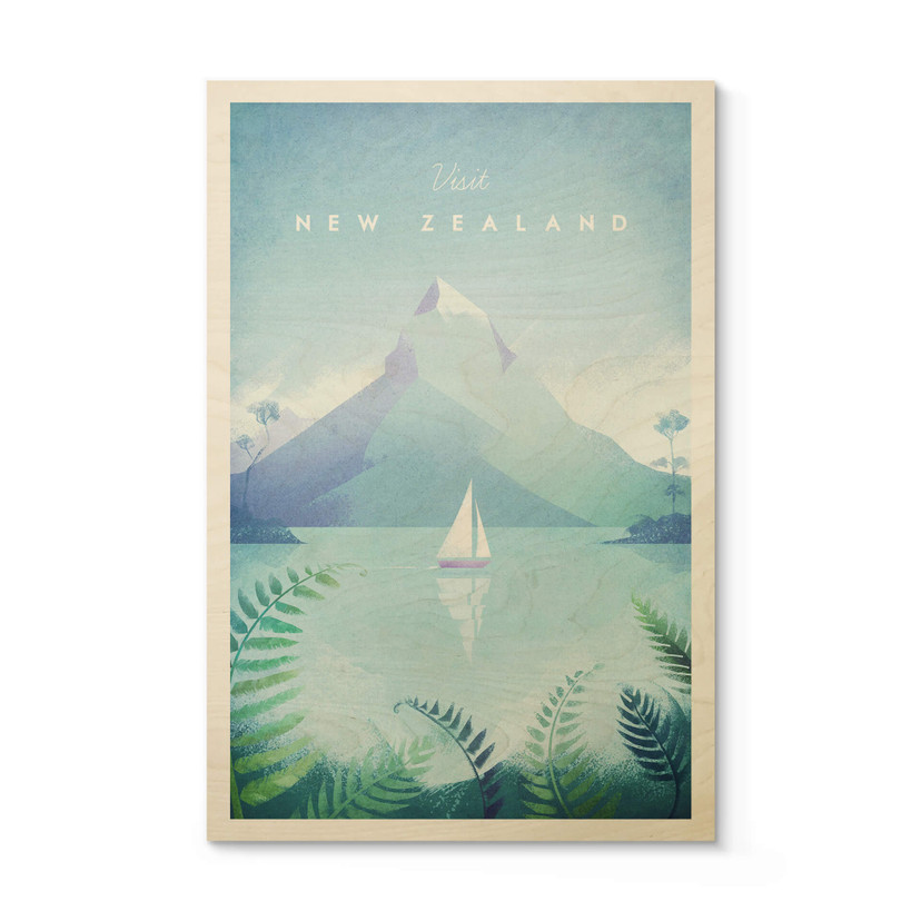 Plakat drewniany Rivers - Nowa Zelandia