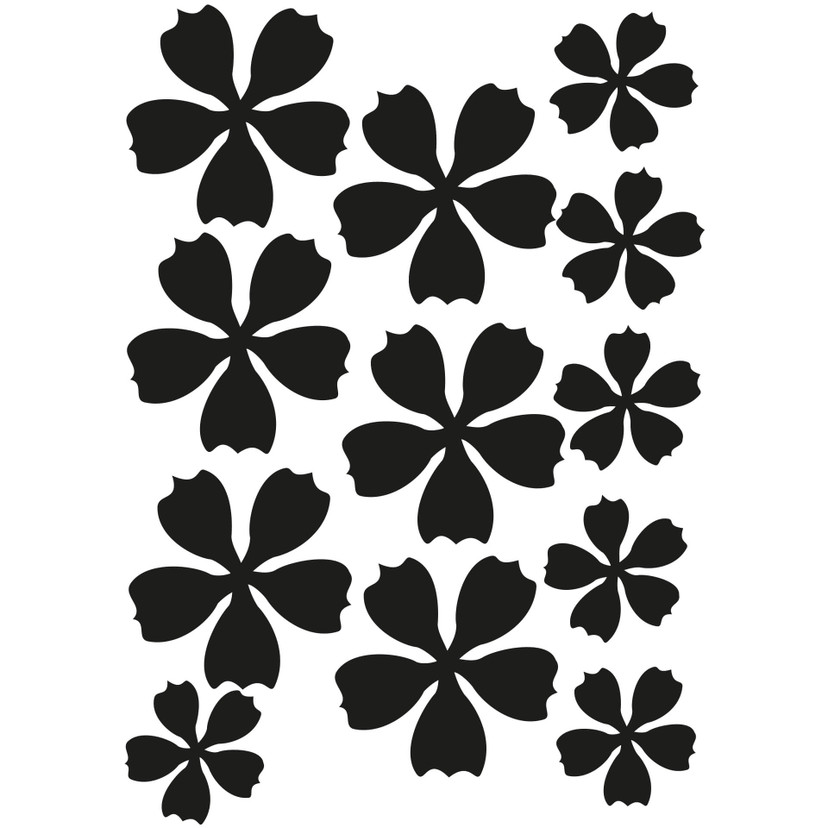 Wallsticker Blomster sæt 8
