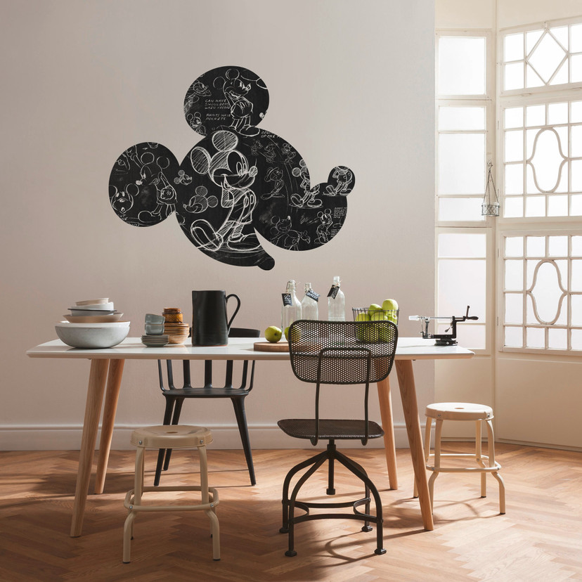 Selvklæbende tapet - Mickey Head Illustration - 125 x 125 cm