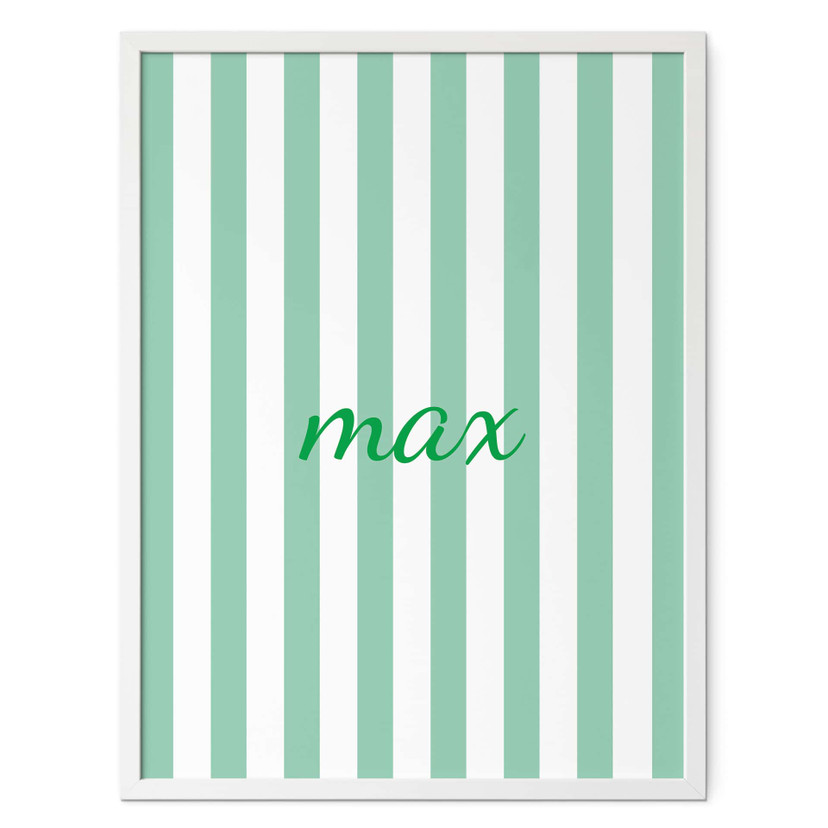 Poster personnalisable rayures vertes