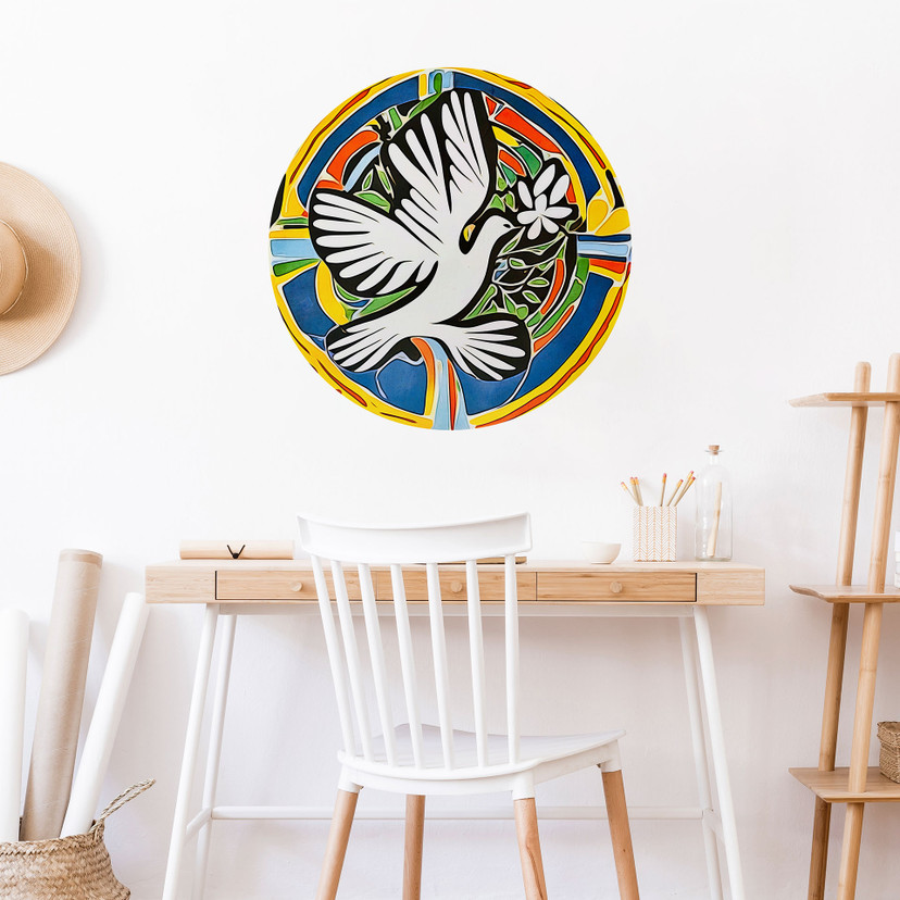 Wallsticker Farverig fredsdue - inspireret af Matisse - Zamart