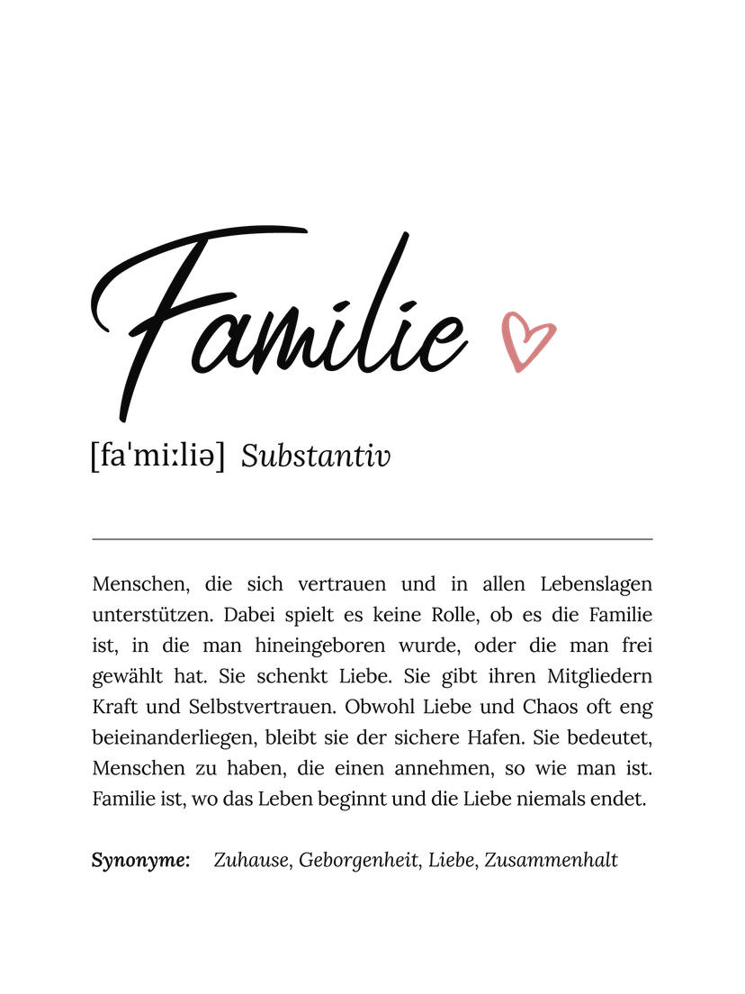 Personalisiertes Poster Definition - Familie