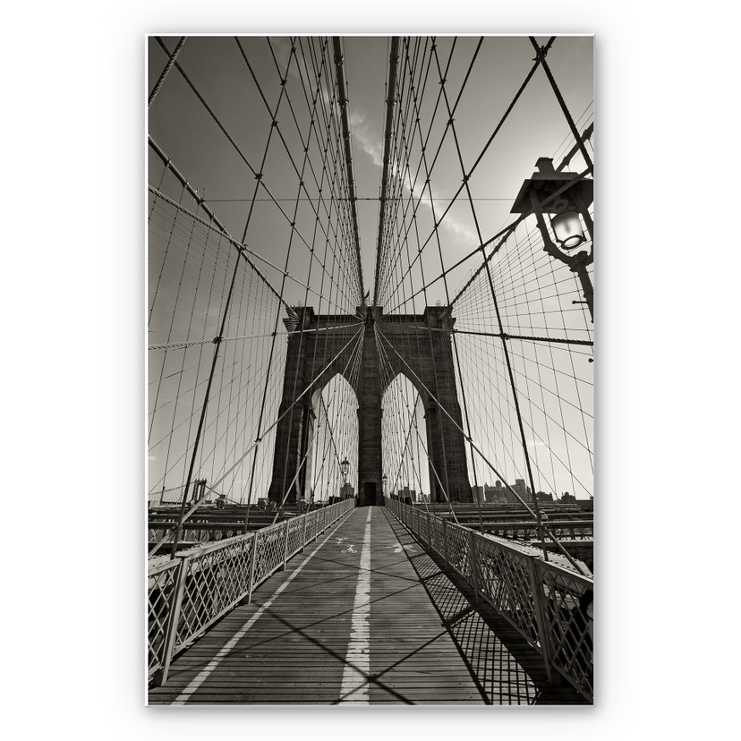 Wanddecoratie Brooklyn Bridge in Perspectief