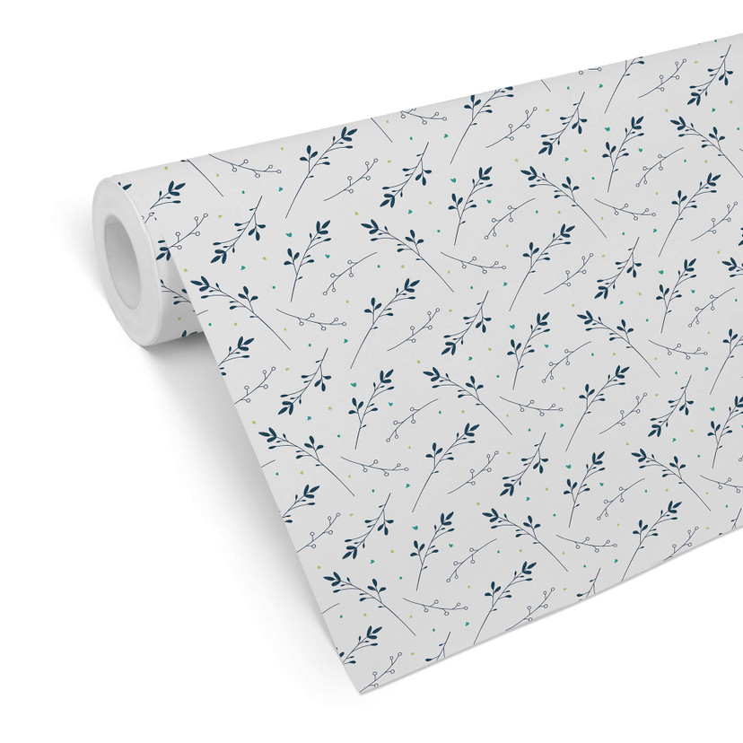 Papier peint à motifs Kvilis - Herbacées bleues