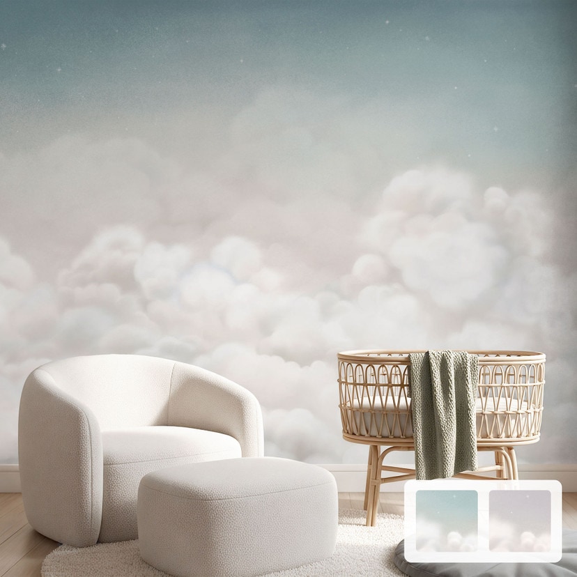Papier peint photo chambre d'enfant Nuages Paisibles - Oliver Robins