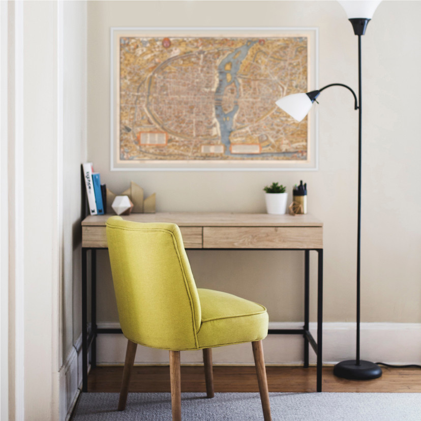 Wallprint Historische Karte von Paris