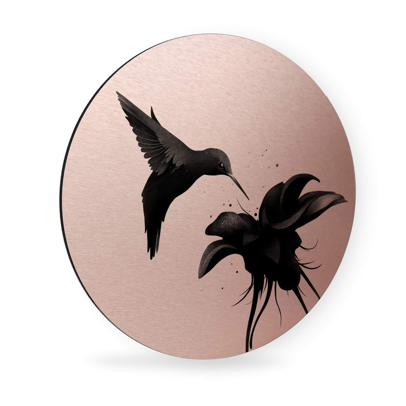 Alu-Dibond Rund Kobbereffekt - Ireland - Hummingbird – print på aluminium (Alu-Dibond)