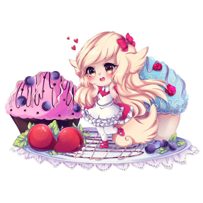 Muursticker La Doll Blanche - Chibi Belle