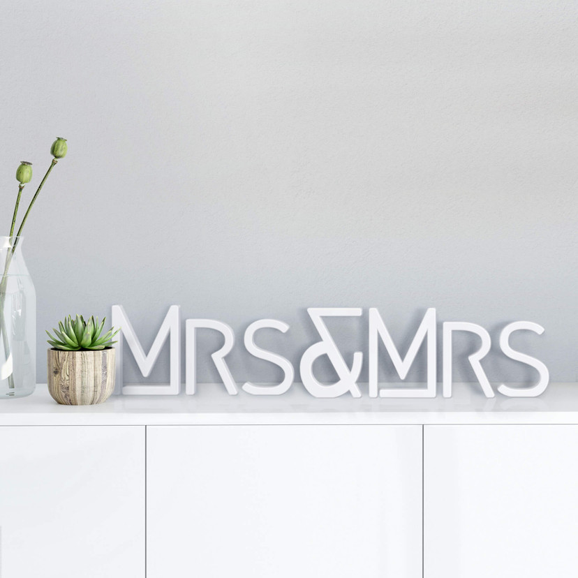Litery dekoracyjne 3D Mrs & Mrs modern