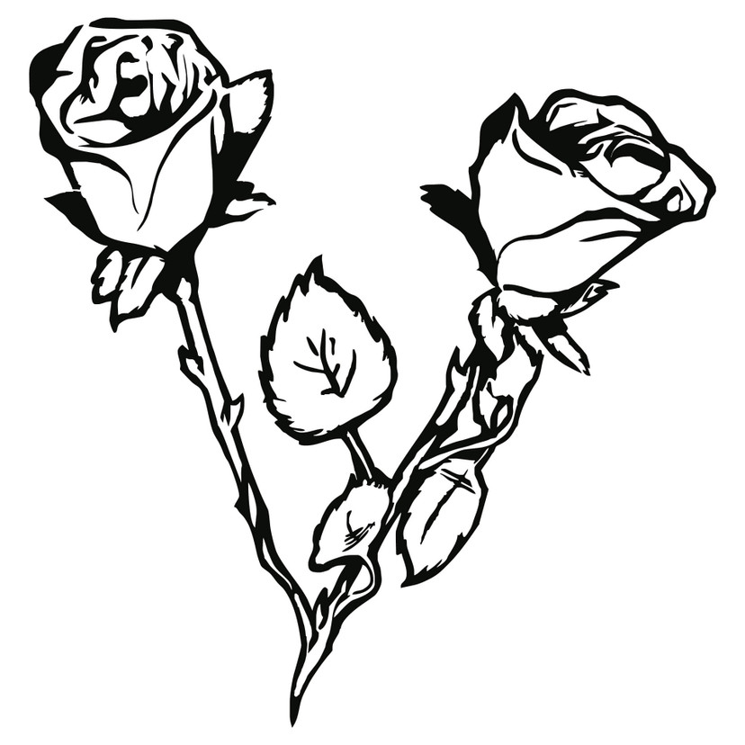 Wallsticker Rose bed