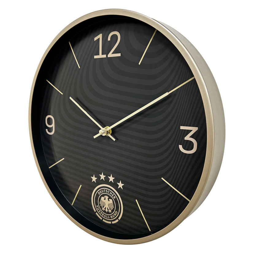 Fußball Wanduhr DFB - Schwarz-gold Ø30 cm