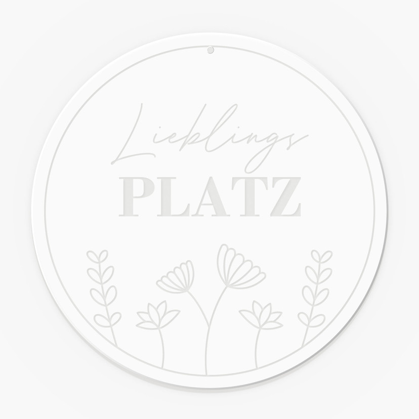 Acrylglasbild, Fensterbild zum Aufhängen Lieblingsplatz - Rund