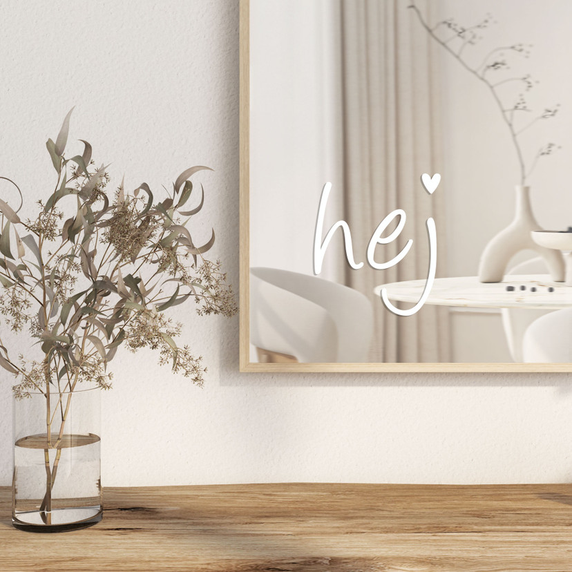 Wallsticker Spejlklistermærke Hej med hjerte