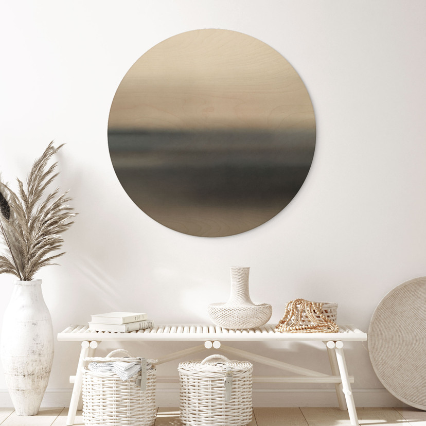 Houten Schilderij Rotko Sand - Minimalistische Horizon - Sir Edward x Grigory Gladarev - Rond