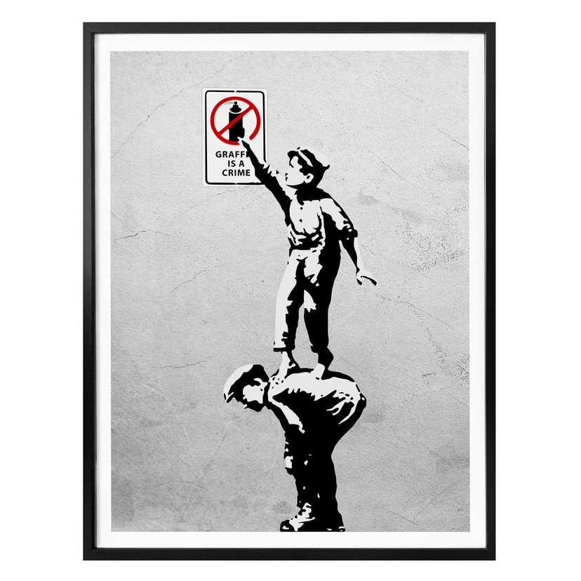 Plakat Banksy'ego - Graffiti to przestępstwo