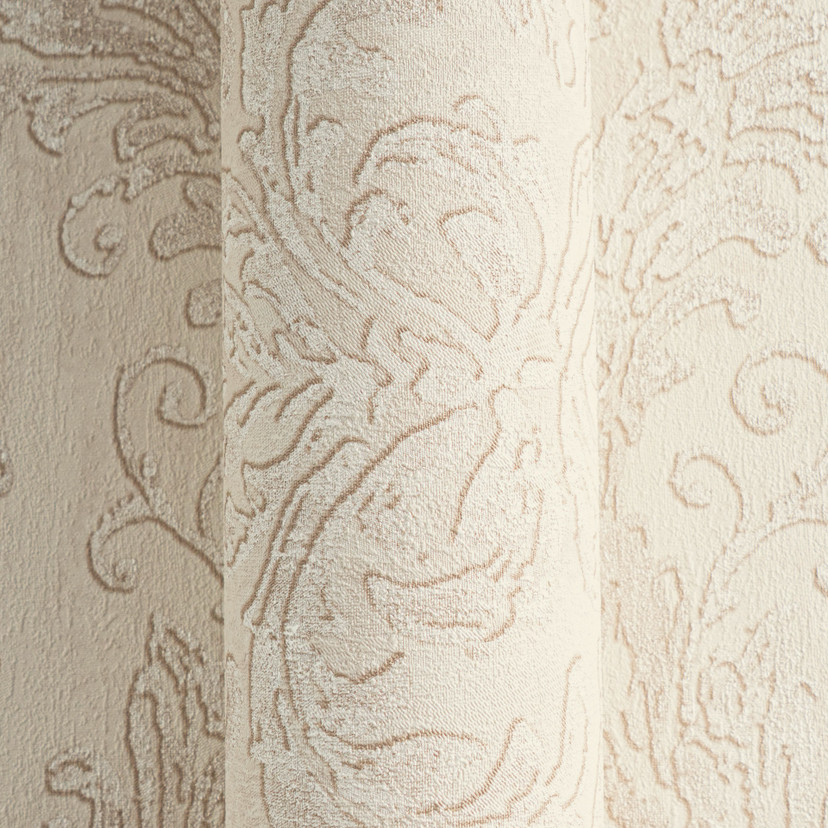 Papier peint baroque beige crème - Papier peint intissé classique avec motif ornemental