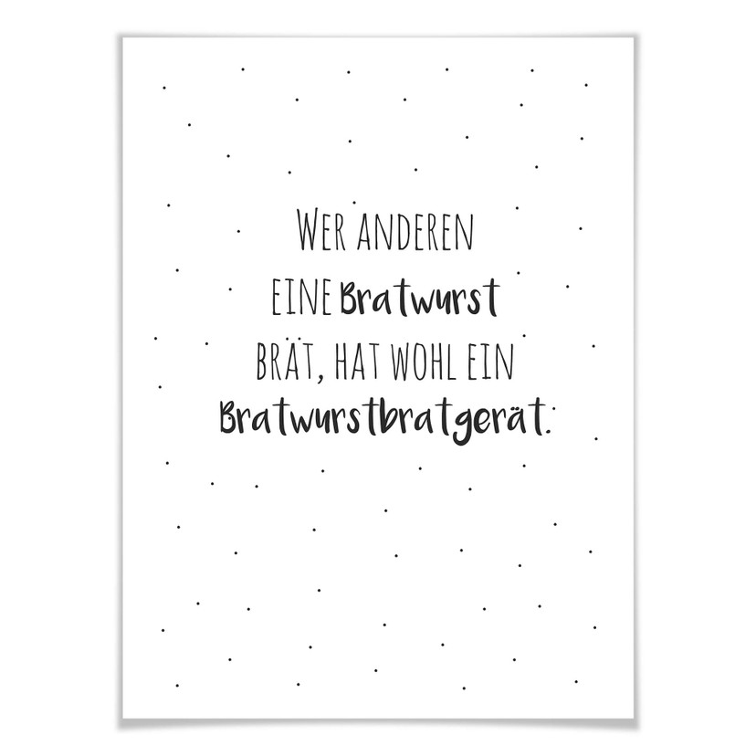 Poster Zungenbrecher - Bratwurstbratgerät