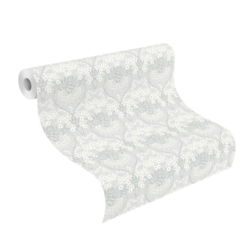 Papier peint intissé Rasch, papier peint à motifs Sophia vert menthe