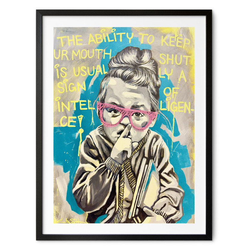 Poster Le Silence Montre l'Intelligence Pop Art - Habib