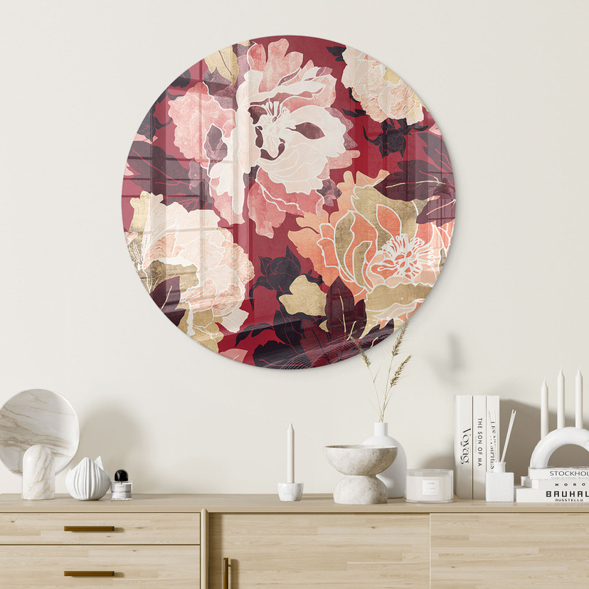 Glasbillede - Pæoner med store blomster - SpaceFrog Designs