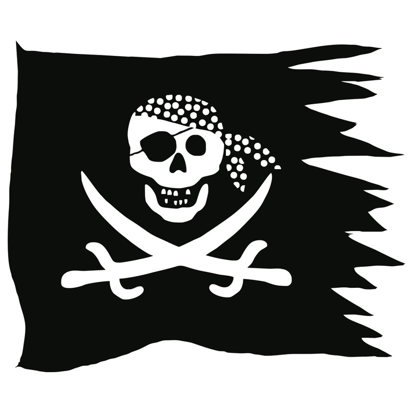 Wallsticker Sort Pirat Flag