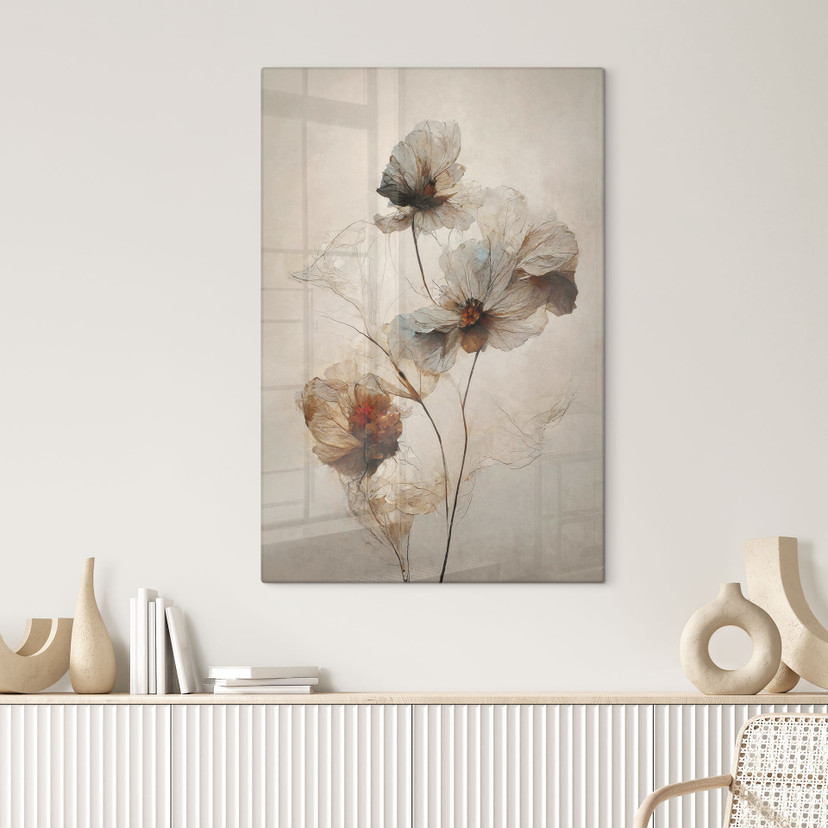 Glasbillede - Tørrede blomster - Forgængelighedens elegance - Treechild