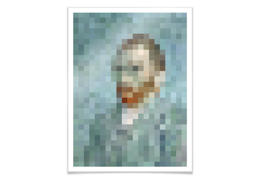 Plakat Pixelart - van Gogh - Autoportret 1889