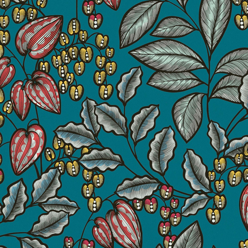 Architects Paper Floral Impression - Papier peint intissé fleuris, bleu