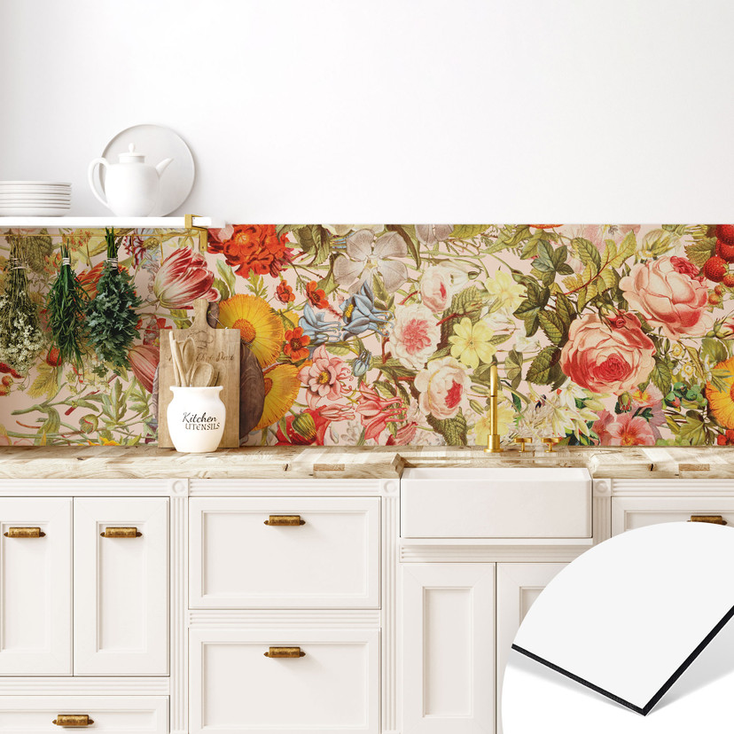 Rivestimento cucina Collage di fiori colorato - Frida Floral Studio