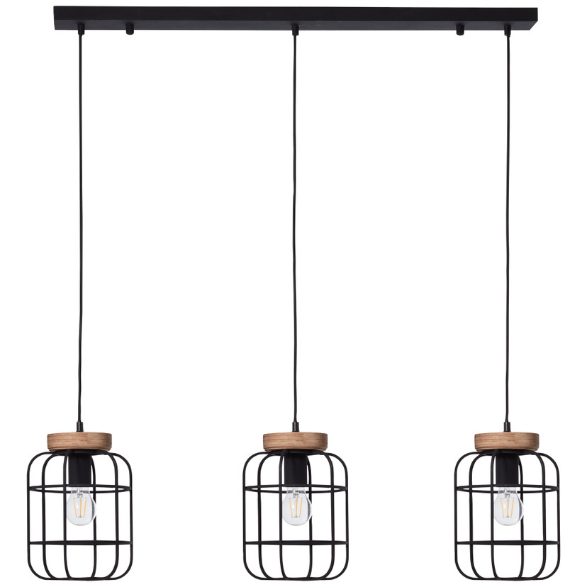 Pendelleuchte Inga, braun, 142 x 100 cm, Holz Pendellampe