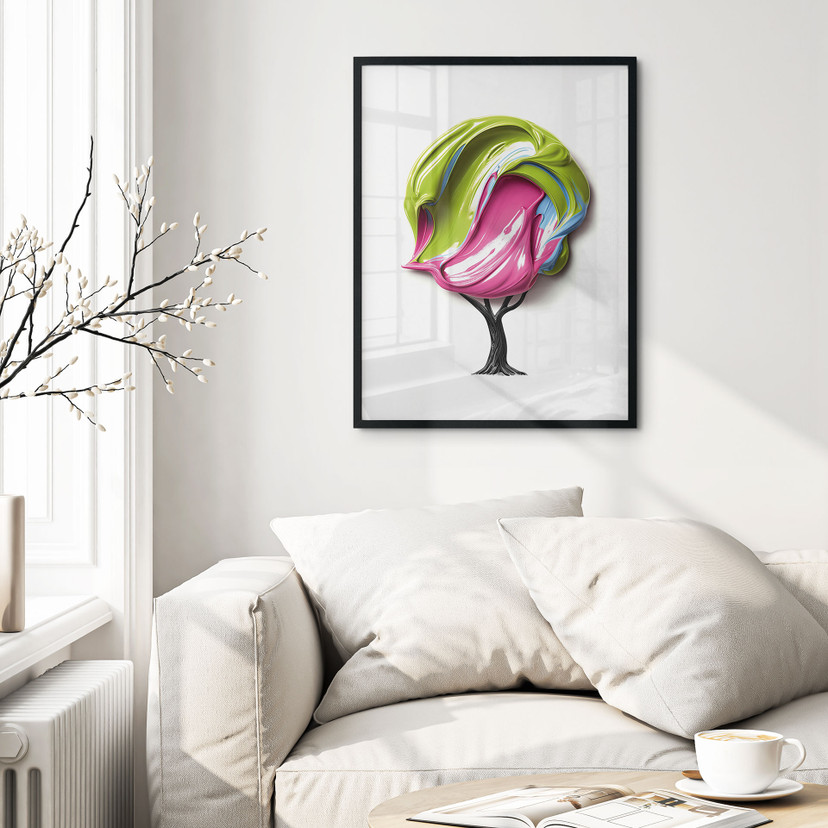 Poster boom met kleurrijke 3D kroon - Mielu