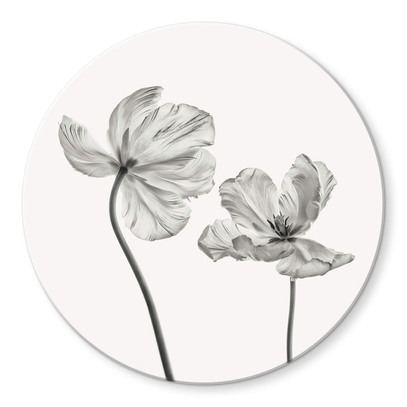 Tableau en verre Grønkjær - Tulipes - Rond